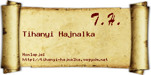 Tihanyi Hajnalka névjegykártya
